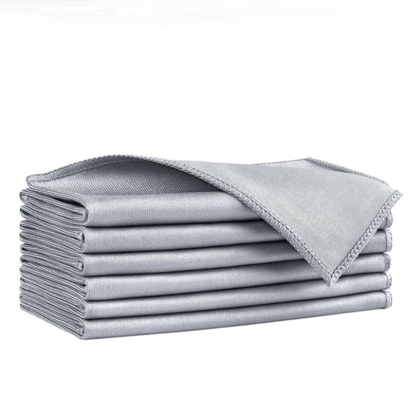 Microfiber Glass Cleaning Cloth, Lint-Free Streak-Free Reusable for Windows Mirrors Screens Stainless Steel, Gray