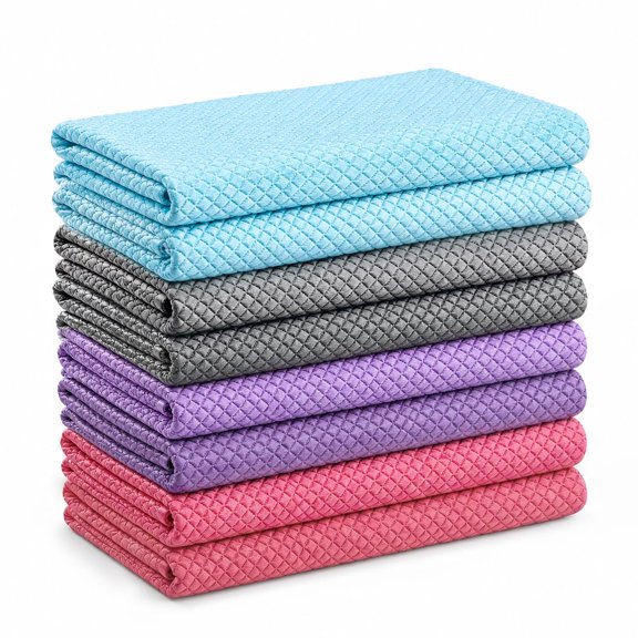 Microfiber Glass Cleaning Cloth, Multi-Functional Reusable Lint Free Cloths, Stainless Steel Windshield Shower Window Cleaning Cloth, Suitable for Home, Kitchen and Auto, Pack 8,Mix