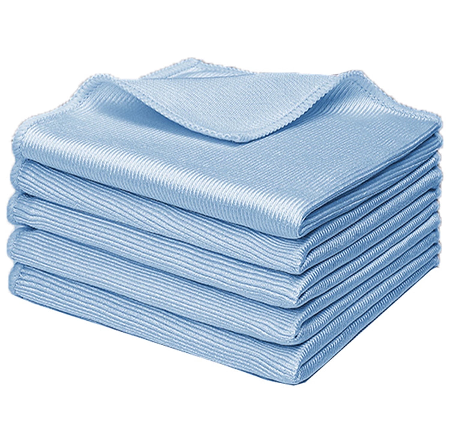 Blue Microfiber Glass Cleaning Cloth Set, 16" x 16"
