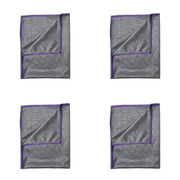Microfiber Glass Cleaning Cloths Streak Free Cleaning Cloth Reusable Lint Free Cleaner Towels for Kitchen Windows Mirror Glasses Car Windshields Stainless Steel Pack of 4