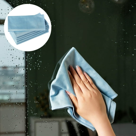 Microfiber Glass Cleaning Cloths for Windows and Mirrors,Super Absorbent&Lint Free Reusable Cleaning Towels,No Streak Wipes for Kitchen, Glasses,Car Windshields and Stainless Steel, 6-Piece Set