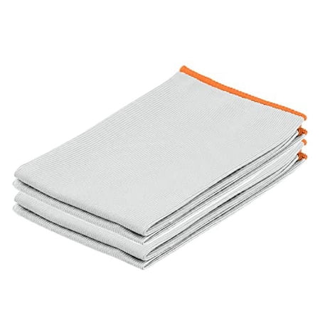 Microfiber Glass and Mirror Cleaning Cloths 4 Pack 14x16inch Large
