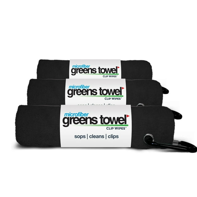 Microfiber Golf Greens Towel Jet Black 3 Pack
