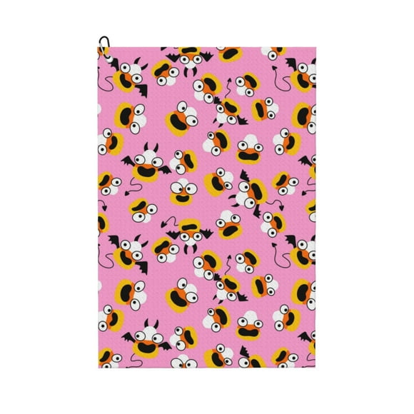 Microfiber Golf Towel, Funny corn spider web A Golf Towels for Golf Bags for Men Women, Waffle Pattern Golf Towel with Carabiner Clip 16 x 24 inches