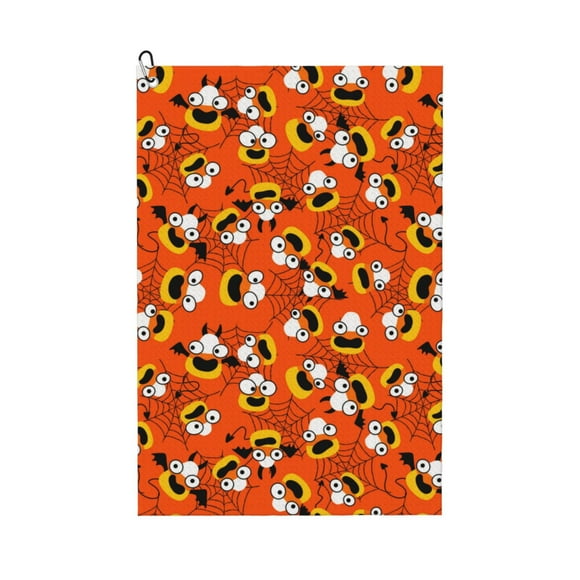 Microfiber Golf Towel, Funny corn spider web Golf Towels for Golf Bags for Men Women, Waffle Pattern Golf Towel with Carabiner Clip 16 x 24 inches