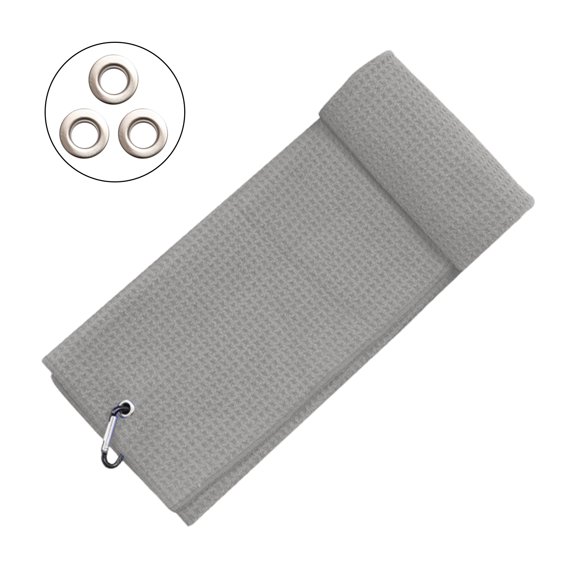 Microfiber Golf Towel with Carabiner Clip Waffle Pattern Super Soft Absorbent Golf Club Ball Cleaning Wipe Cloth Golf Accessories