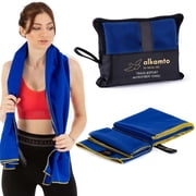 Microfiber Fitness & Travel Towel Set of 2 Size in 1 Pack XL + S - Camping Towel - Sports & Beach & Yoga Towel- Quick Dry Towel - Super Absorbent