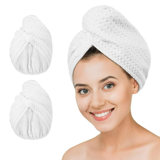 Microfiber Hair Drying Towel 2Pcs Long Hair Head Turban Wraps Terry Cloth Fast Absorbent Dry Curly Shower Turban for Women Wet Hair Walmart Business Supplies