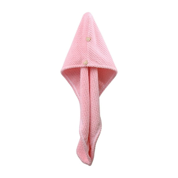 Microfiber Hair Towel Wrap with Button Closure | Super Absorbent Velvet Hair Drying Towel for Women & Men | Quick-Dry Bath Towel for Shower, Gym & Travel | 25.59x9.84 Inches (65x25cm)