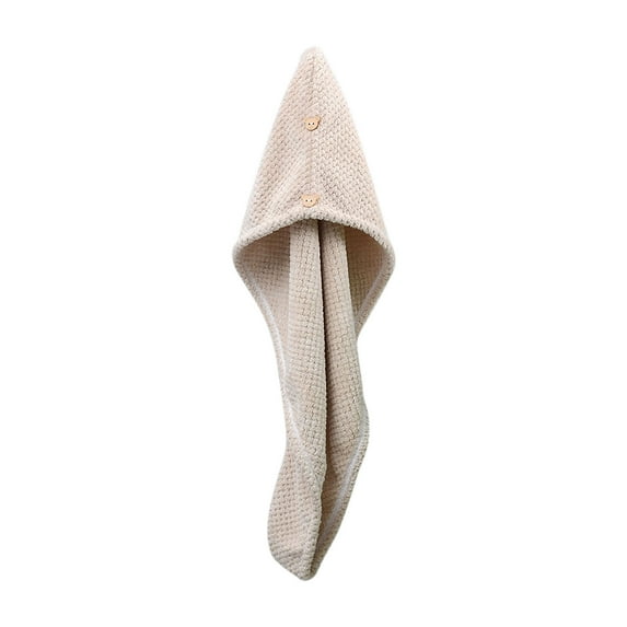 Microfiber Hair Towel Wrap with Button Closure | Super Absorbent Velvet Hair Drying Towel for Women & Men | Quick-Dry Bath Towel for Shower, Gym & Travel | 25.59x9.84 Inches (65x25cm)