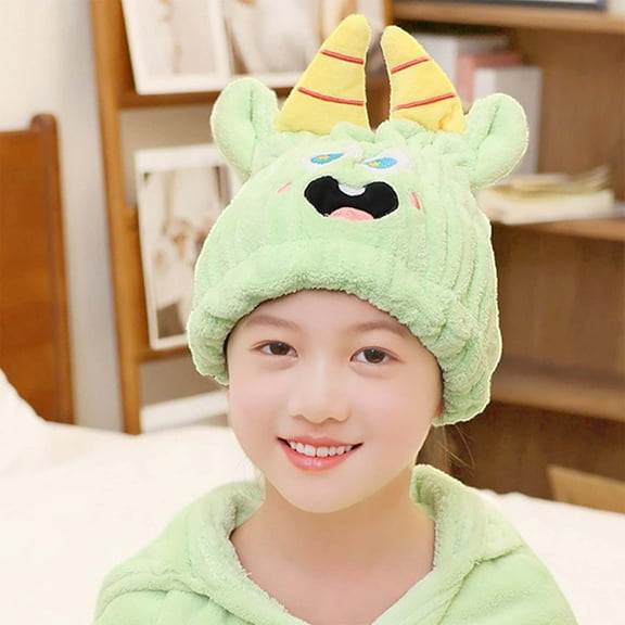 Microfiber Hair Towel Wrap For Kids Girls Or Women Cute Quick Drying Turban Bath Tool Soft Absorbent Hair Dry Hat Lightweight Bouncy Hat Headscarf/ Pink Long-Eared Rabbit Hair Dryer Cap