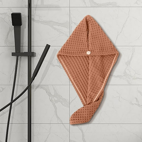 Microfiber Hair Towel Wrap, Quick Dry Turban with Button Loop, Super Absorbent Shower Cap for Long Curly Hair, Anti Frizz Head Scarf for Bath Spa Gym, Soft Velvet Drying Hat