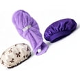 thumbnail image 1 of Microfiber Hair Towel Wrap & Satin Bonnet Set for Women - 3-in-1 Hair Drying Towel,  Shower Cap & Silk Sleep Bonnet for Curly, Long & Thick Hair - Anti-Frizz Heatless Hair Care (), 1 of 6