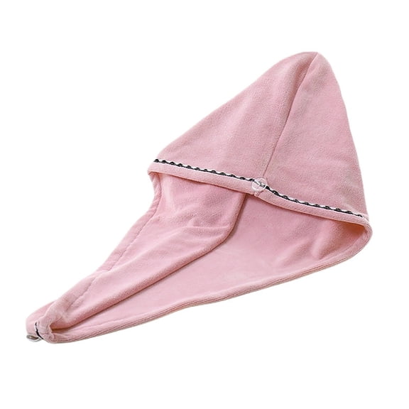 Microfiber Hair Towel Wraps for Women Wet Drying Turban Frizz Head Towels Curly Absorbent, 25 cmx65 cm, Pink