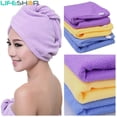 thumbnail image 1 of Microfiber Hair Towels for Quick Dry Hair 4 Pack, 1 of 3