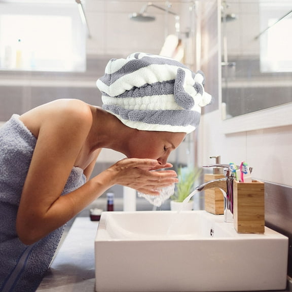 Microfiber Hair Turban Towel Wrap Absorbent Quick Dry Shower Cap for Long Hair Bathing Hair Drying Towel with Headband Velvet Head Wrap