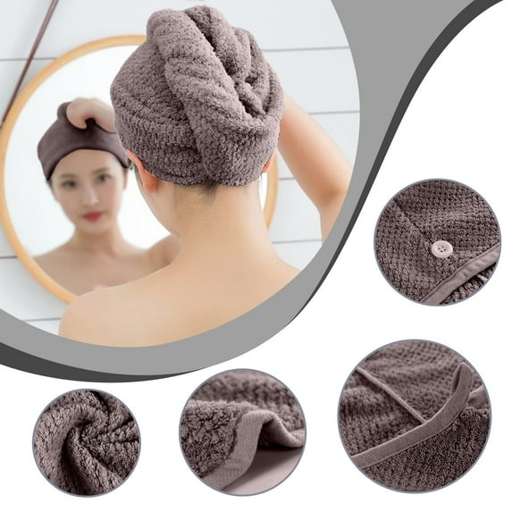 Microfiber Hair Turban Towel Wrap for Women Super Absorbent Dry Hair Towel for Curly,Thick & Long Hair 25x65cm Microfiber Towel in Multiple Colors