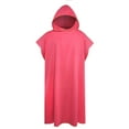 thumbnail image 1 of Microfiber Hooded Bathrobe Towel, Wearable Changing Poncho, Quick-drying Absorbent Fabric, for Swimming Pool, Beach, and Spa, Pink, by FAJHHA, 1 of 6
