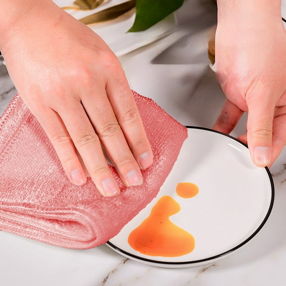 Microfiber Kitchen Dishwashing Cloth Set,High Absorbency Reusable Cleaning Cloths,Lint-Free Drying and Wet Cleaning,Efficient Water Absorption,Multipurpose Cleaning Cloth for Kitchen Car Home-Red