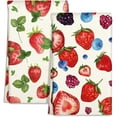 thumbnail image 1 of Microfiber Kitchen Towels - Set of 2 Dish Towels for Kitchen 18 x 26 Inch Home Decoration Leaf Strawberry Cute Spring Hand Towels Soft & Absorbent Aesthetic Design, 1 of 6