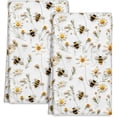 thumbnail image 1 of Microfiber Kitchen Towels - Set of 2 Dish Towels for Kitchen 18 x 26 Inch Home Decoration White Flower Bee Cute Spring Hand Towels Soft & Absorbent Aesthetic Design, 1 of 6