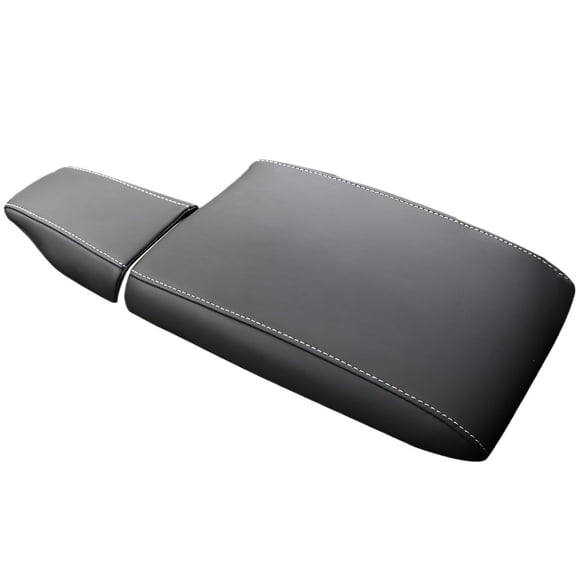 Microfiber Leather Center Console Armrest Box Cover Trim Black With White Line Fit For Lexus RX350 450h 2016 2017 2018 2019-2022