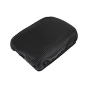 Microfiber Leather Center Console Lid Box Armrest Cover Skin Black with Elastic for Honda Civic