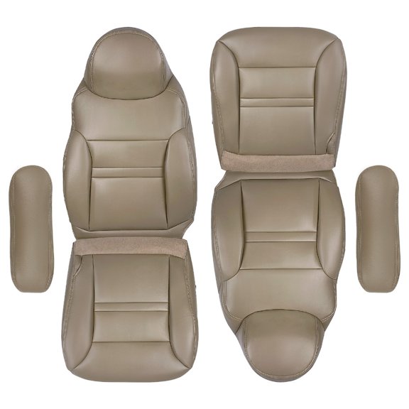 Microfiber Leather Front Seat Bottom & Top Armrest Replacement Seat Cover Tan Fit for Ford Excursion Limited XLT 2000-2001