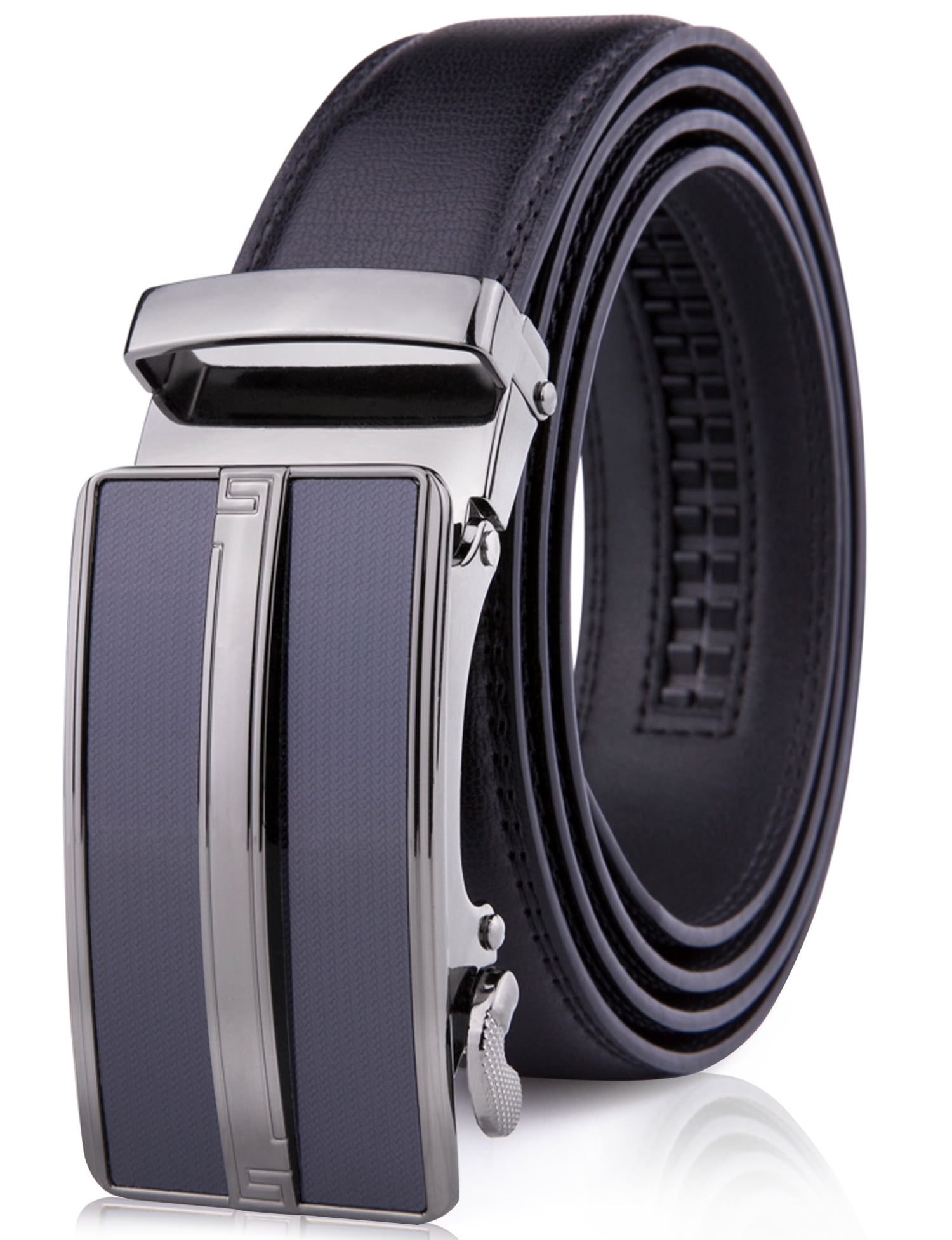 Carbon Chestnut Leather Ratchet Belt & Buckle Set Gun Metal — Belt Set Ratchet Belt