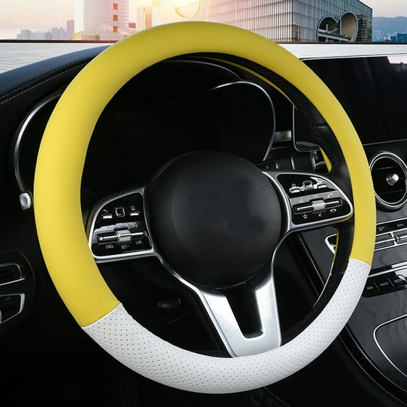 Microfiber Leather Steering Wheel Cover Automotive Steering Wheel Protector Universal for Cars SUVs Anti-Slip Type 5