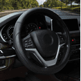 thumbnail image 1 of Microfiber Leather Steering Wheel Cover Universal 15 Inch Standard Size Black, 1 of 6