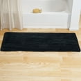 thumbnail image 1 of Microfiber Memory Foam Bathmat  Oversized Padded Nonslip Accent Rug for Bathroom, Kitchen, Laundry Room, Wave Pattern by Somerset Home (Black), 1 of 4