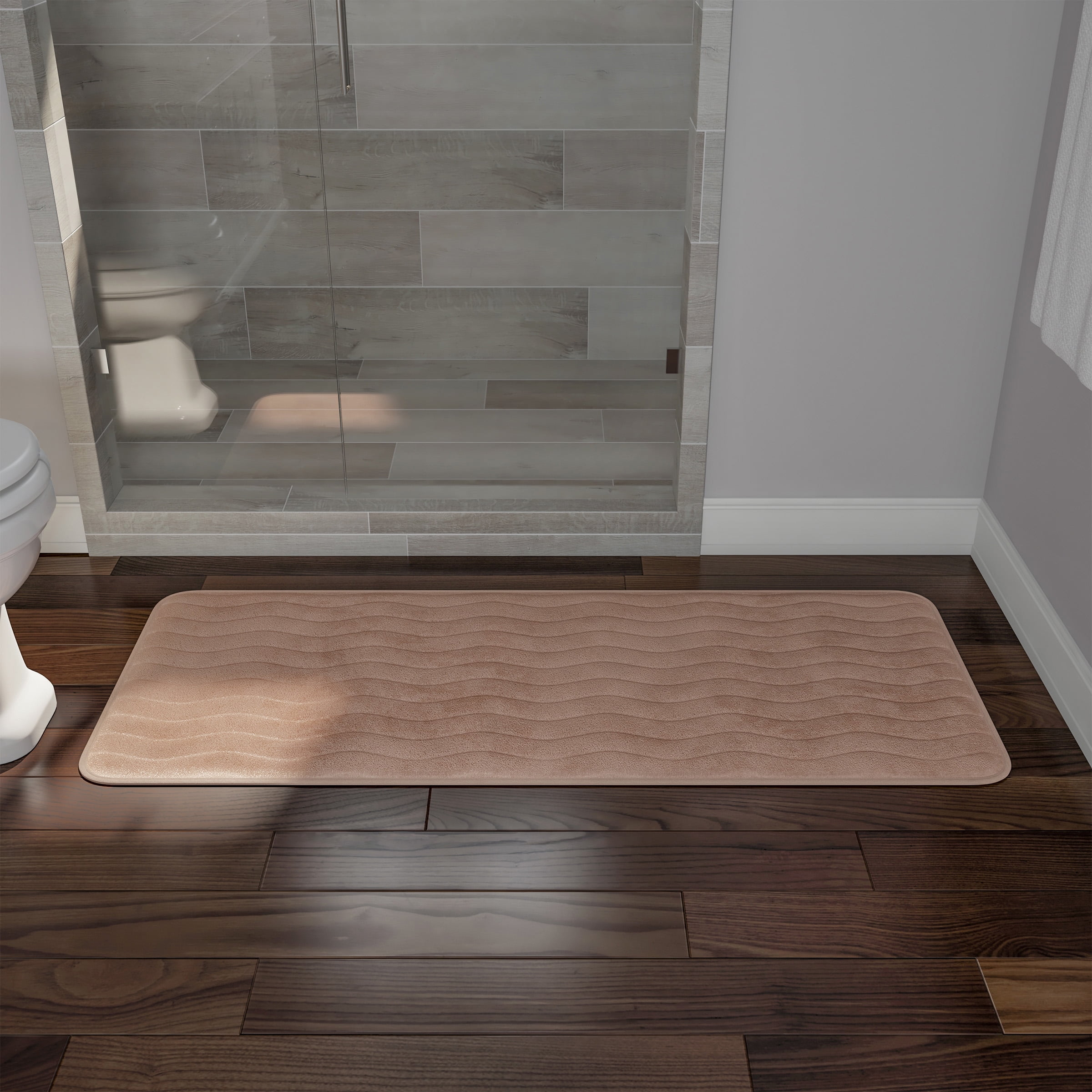 Woven Bath Mat, Non-slip Absorbent Bathroom Mat, Laundry Floor Rug