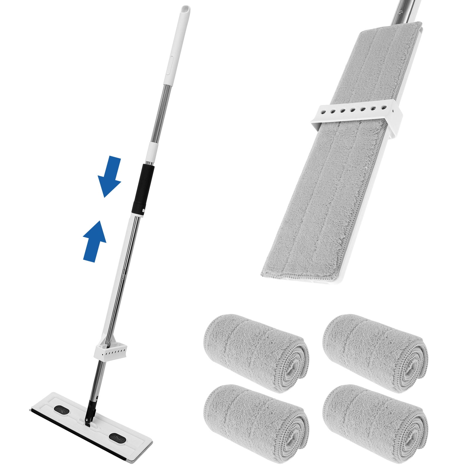 Microfiber Mop 360 ° Rotating Flat Floor Mop with 4 Washable Microfiber