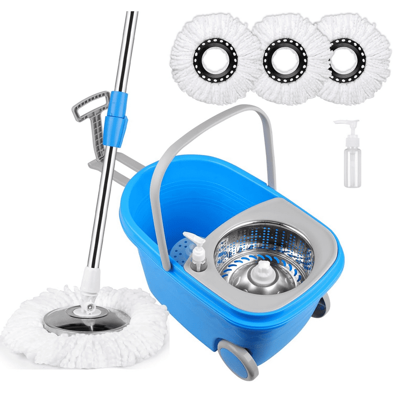Microfiber EasyWring 360° Head Spin Dry Floor Mop Bucket - Blue, 1 - Foods  Co.