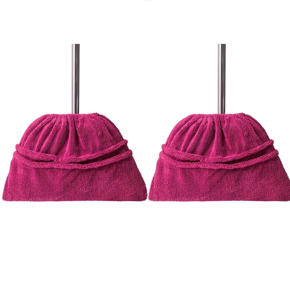 Microfiber Mop Covers 2-Pack | Super Absorbent Lazy Broom Cover Cloth | Multifunctional Sweeper Replacement for Hair, Dirt & Water Stains