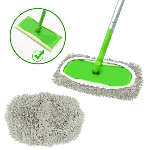 Microfiber Mop Replacement Head Washable Pads with Scrubbing Surface for Superior Cleaning and Quick Drying Ideal for All Floor Types and Household Use Topliu