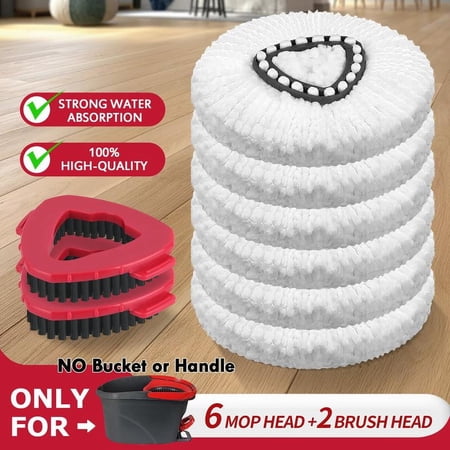 Mop Head & Scrub Brush Refill For O-Cedar EasyWring 1 Tank System Only. Bucket & Handle NOT Included. Perfect Suitable Cleaners Pack dealsforyoudays