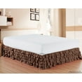 thumbnail image 1 of Microfiber Multi Ruffle Bed Skirt 15inch Drop California King Chocolate Brown, 1 of 3