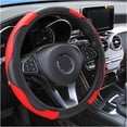 thumbnail image 1 of Microfiber PU Leather Steering Wheel Protector, 15 Inch, Elastic, Anti-Slip, for Most Cars Red, 1 of 6