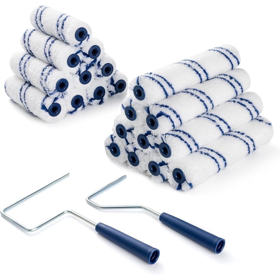 Microfiber Paint Roller, 3/8" Nap, 4 and 6 Inch, 20 Pack
