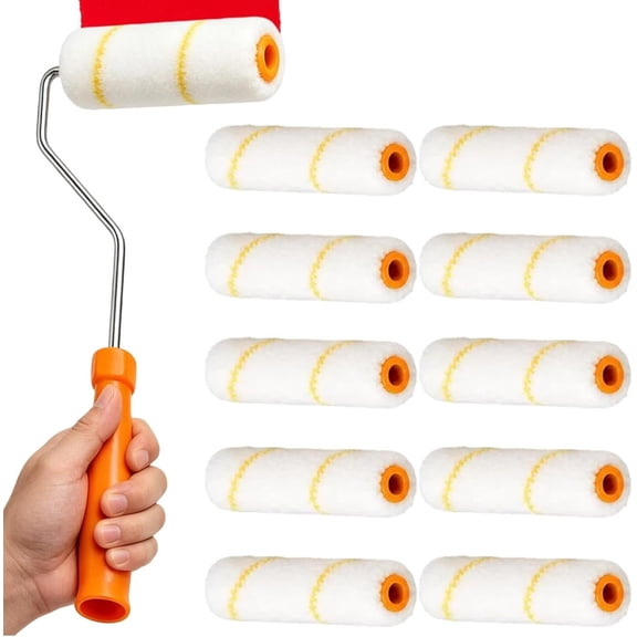 Microfiber Paint Roller Kit with Handle for Walls Ceiling Drywall