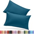 thumbnail image 1 of Microfiber Pillowcase Set of 2 | Soft Cooling Brushed Fabric, Envelope Closure, Hotel Luxury, Shrink and Fade Resistant, Queen, Denim Blue | Utopia Bedding, 1 of 6