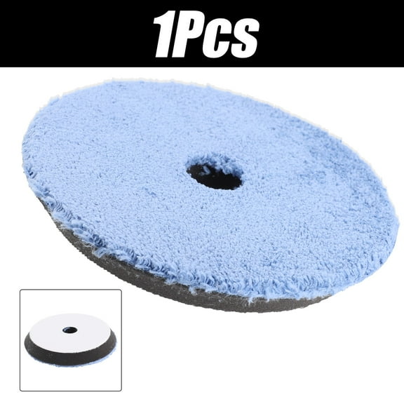 Microfiber Polishing Buffing Pad 6 Inch Disc for Car Detailing and Waxing, Plush Material Removes Moderate Defects, Fits Random Orbital Polishers, Easy Attachment and Heat Reduction Design