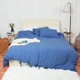 thumbnail image 1 of Microfiber Polyester Bedding Duvet Cover Pillowcase Solid Color Queen Blue, 1 of 7