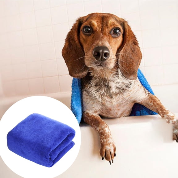 Microfiber Polyester Pet Drying Towel Multi-Purpose Reusable Absorbent Cleaning Cloth for Dog Cat Bath Grooming Kitchen Car Hotel Detailing 11.8×15.7 Inch