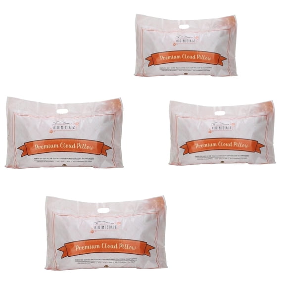 Microfiber Premium Pack Cloud Pillow - 16 X 24 Inch Size, Vacuum Pack | White Pillow, Washable, Bed Pillow, For Adjustable Pillow - Pack Of 4