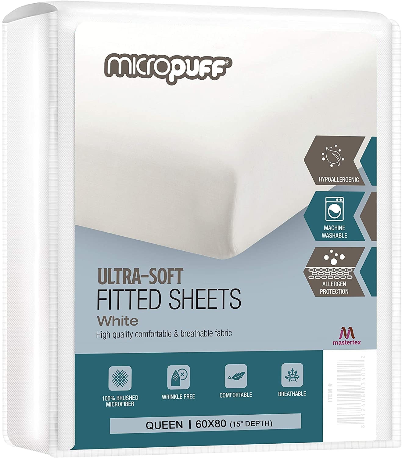 Microfiber Queen Size Fitted Sheet Soft and Smooth Allergy Protective Fitted Sheet Only 95