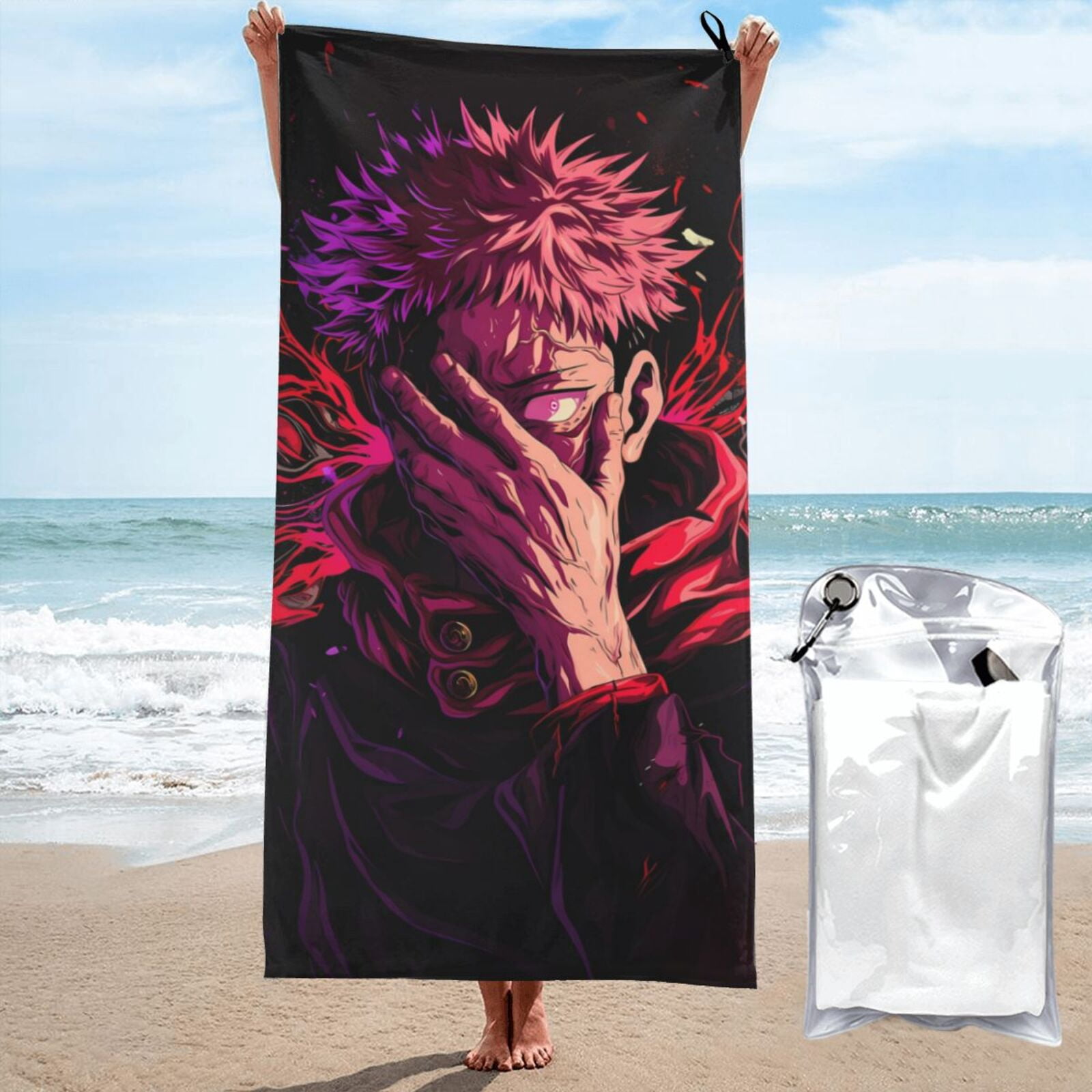 Microfiber Quick Drying Beach Towel Ryomen Sukuna Jujutsu Kaisen 3D Anime Printing Bath Towels ...