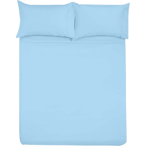 Microfiber RV Sheet Sets, 48x75 3/4 Full Bunk, Light Blue Solid - Fits Mattresses up to 8 Inches Deep, 4 Piece RV Bed Sheets for Campers, Motorhomes, and Travel Trailers
